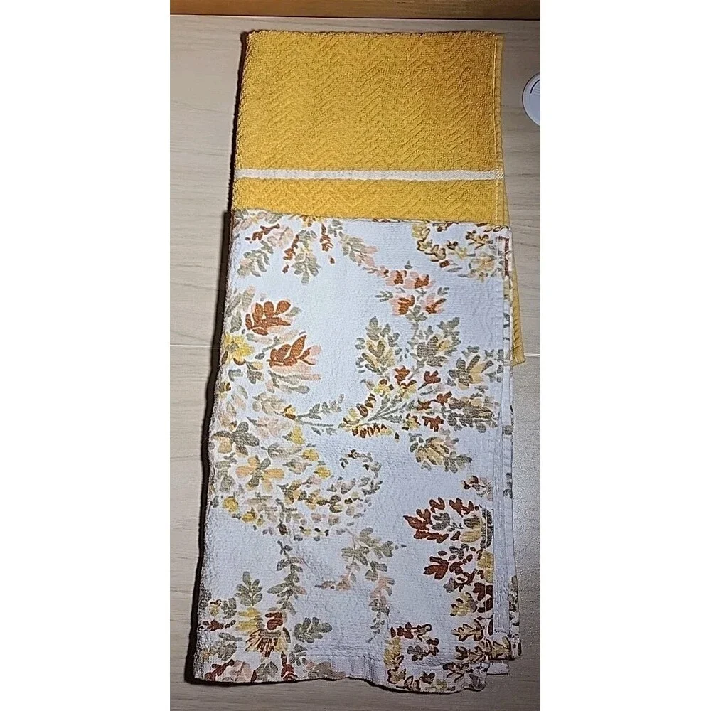 Lauren Ralph Lauren Yellow and Floral Plush Bath Towel Cotton Black Label